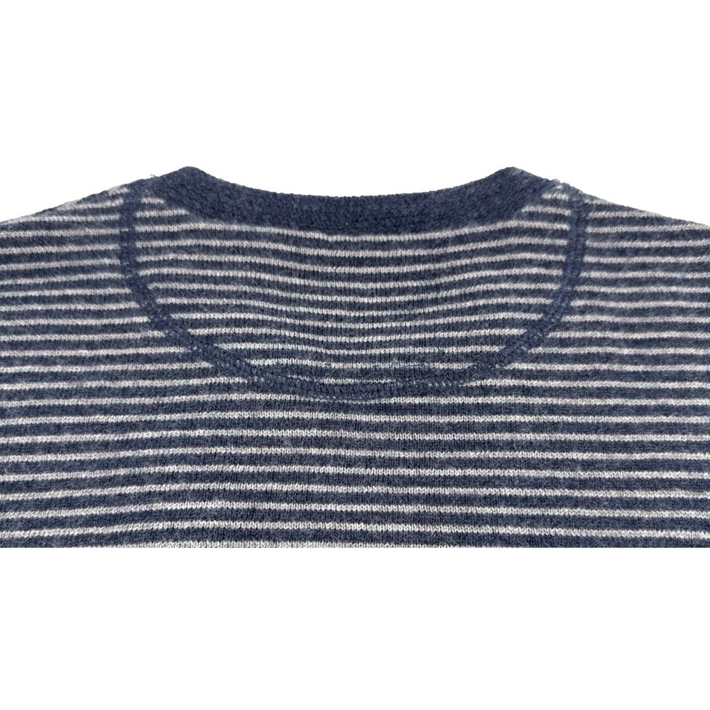 Grayers Sweater Men's Small Blue Gray Stripe Merino Wool Crewneck Casual - Picture 9 of 9